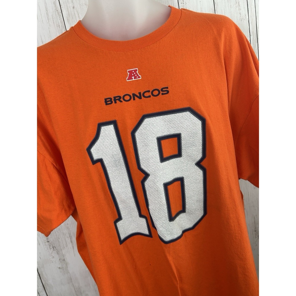 Men's Denver Broncos T-shirt 18 Manning Size 2XL Orange